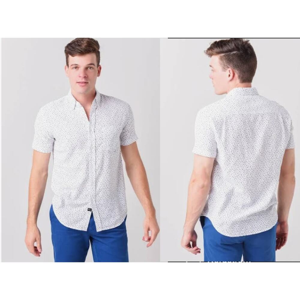 Rails Men's Fairfax Hibiscus-Print Sport Shirt‎ Size Medium 100% cotton